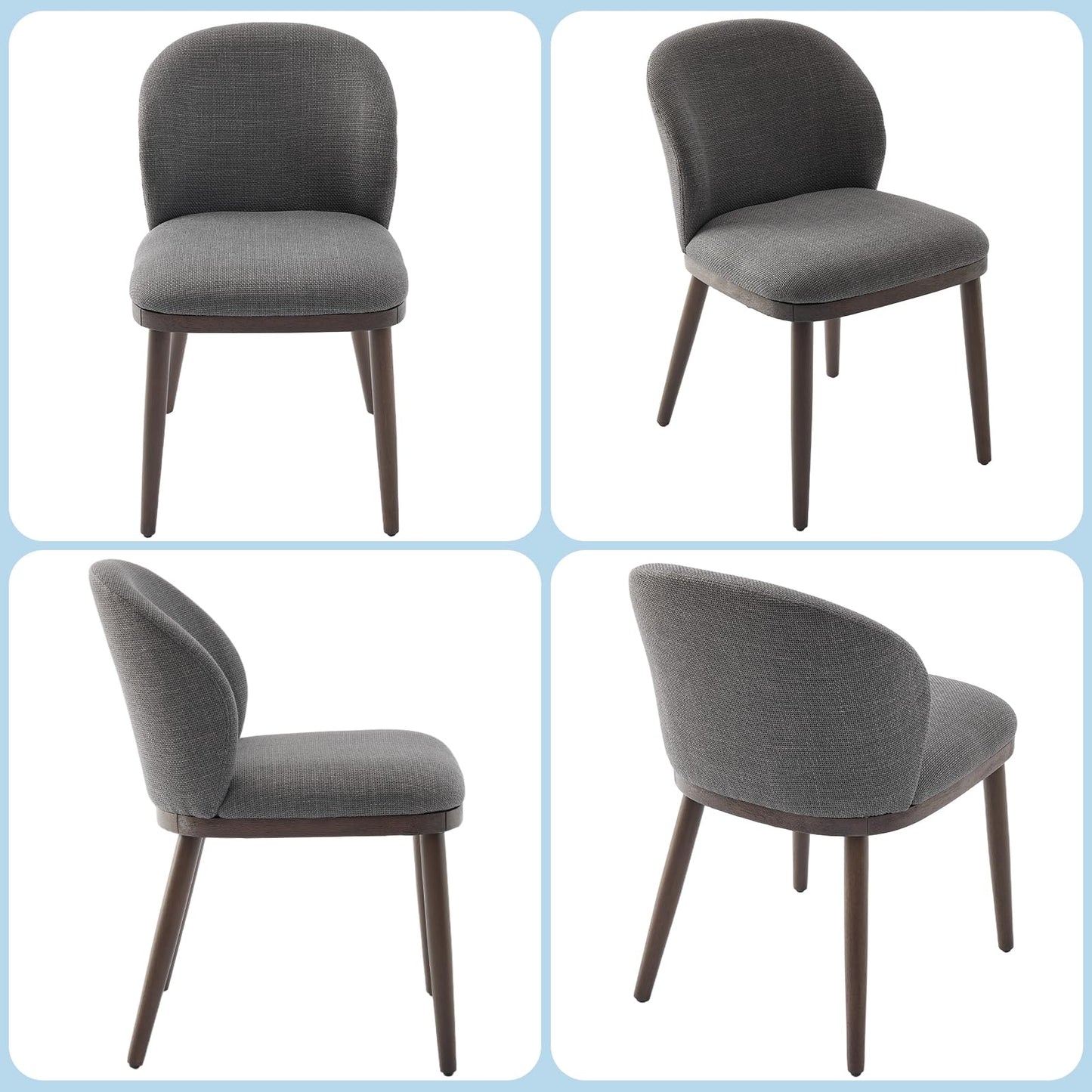 Attracoast Dining Chair Set of 6,Modern Upholstered Kitchen Chairs with Ergonomic Back Support,265lbs Capacity Dining Room Chairs with Wood Legs for Kitchen Dining Room Restaurant