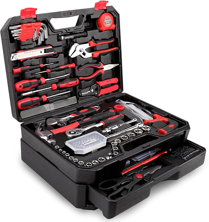 KingTool 325 Piece Home Repair Tool Kit, General Home/Auto Repair Tool Set, Toolbox Storage Case with Drawer, General Hous...
