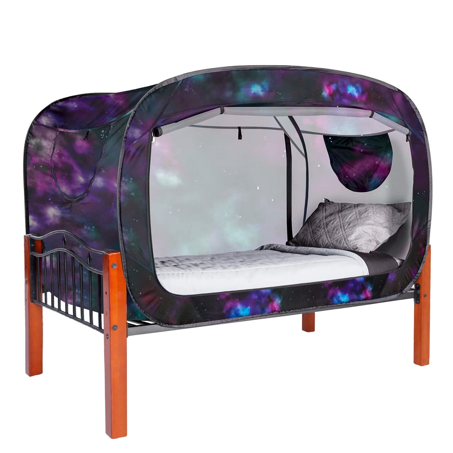 ANC POP Bed Tent Twin Bed Canopy Portable Dream Tent for Kids and Adult Indoor Sleeping Tents with 2 Doors Breathable Private Space Tents, Galaxy