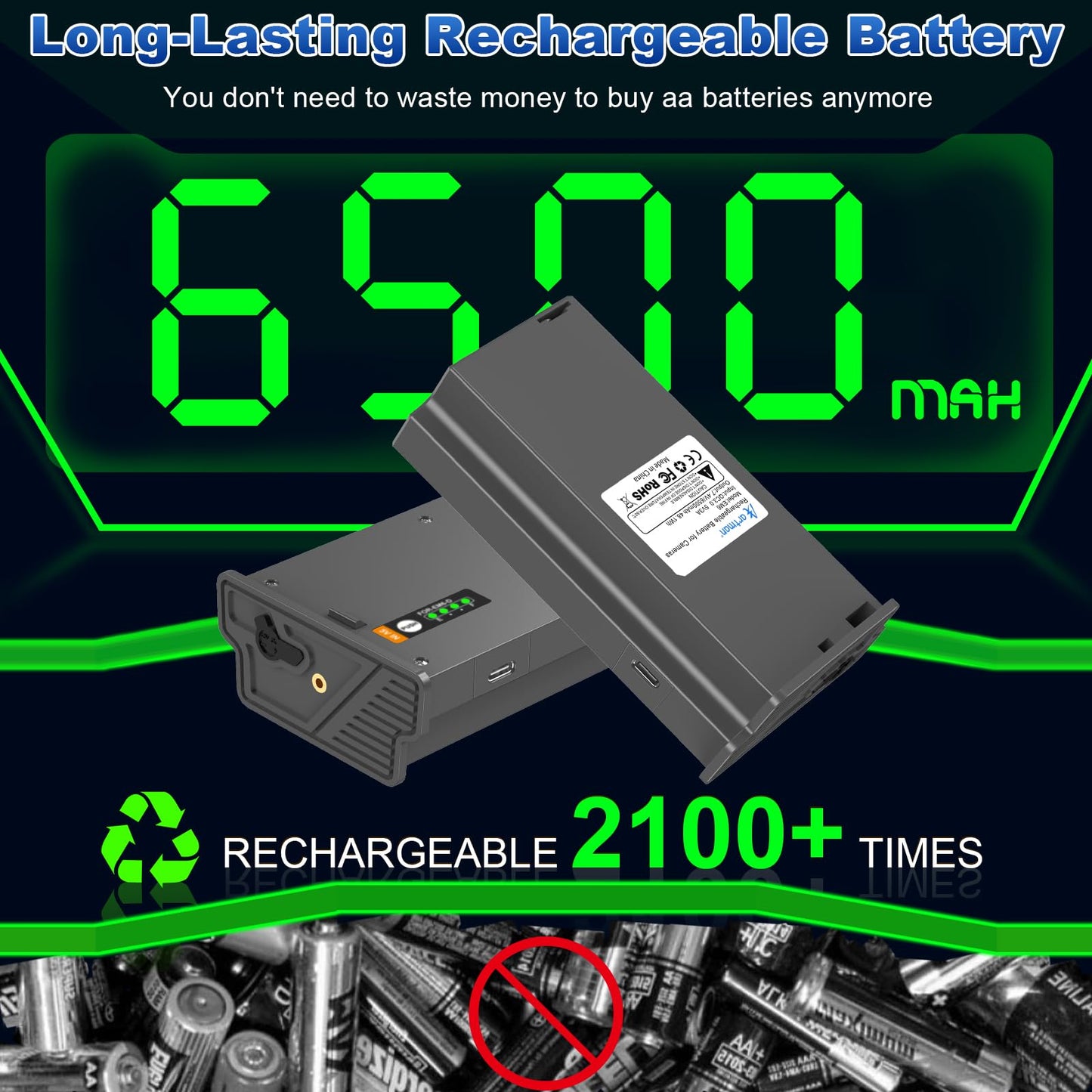 Artman 4 Pack New Reveal Lipo Lithium Battery Pack Upgraded Solar Charge Compatible with Reveal Cellular Trail Camera Ultra, Pro 3.0, X, X Pro, X Gen 2.0, X Gen 3.0, XB, SK (6500mAh)