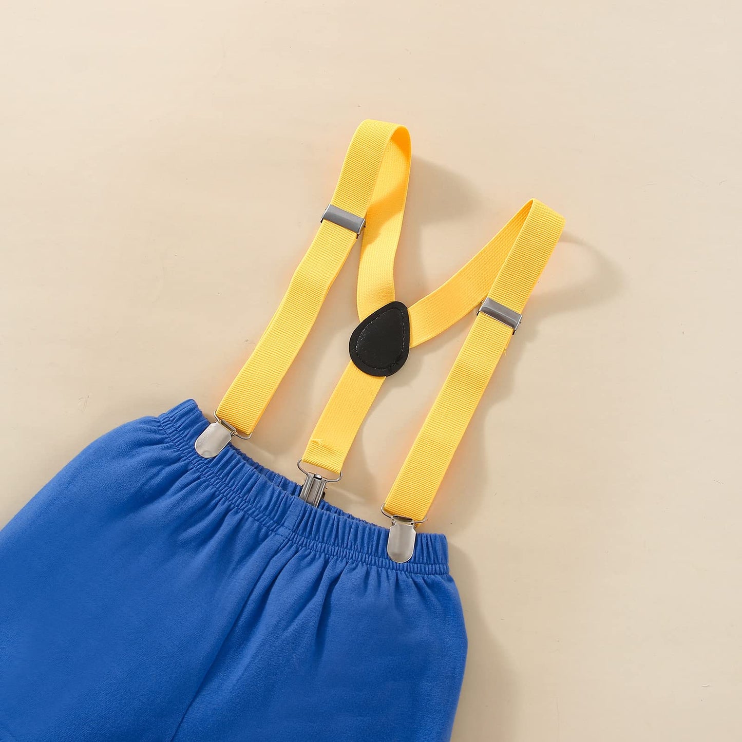 Highnesson-ww Baby Boy Funny First Birthday Clothes Infant Clothes Bow Tie Blue Romper Pants Set Suspenders Cake Smash Outfits