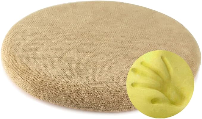Sigmat Memory Foam Seat Cushion Anti-Slip Soft Round Chair Pad 18 Inch Camel
