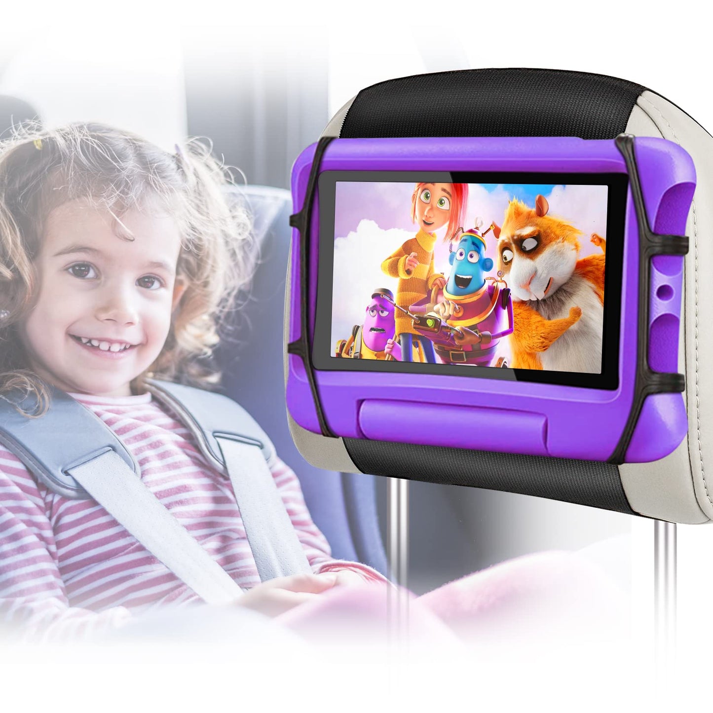 Lpoake Upgraded Car Headrest Mount Holder  Tablet Holder for Car Back Seat  Tablet Mount for Kids Fits All 7-12.9 Tablets-New