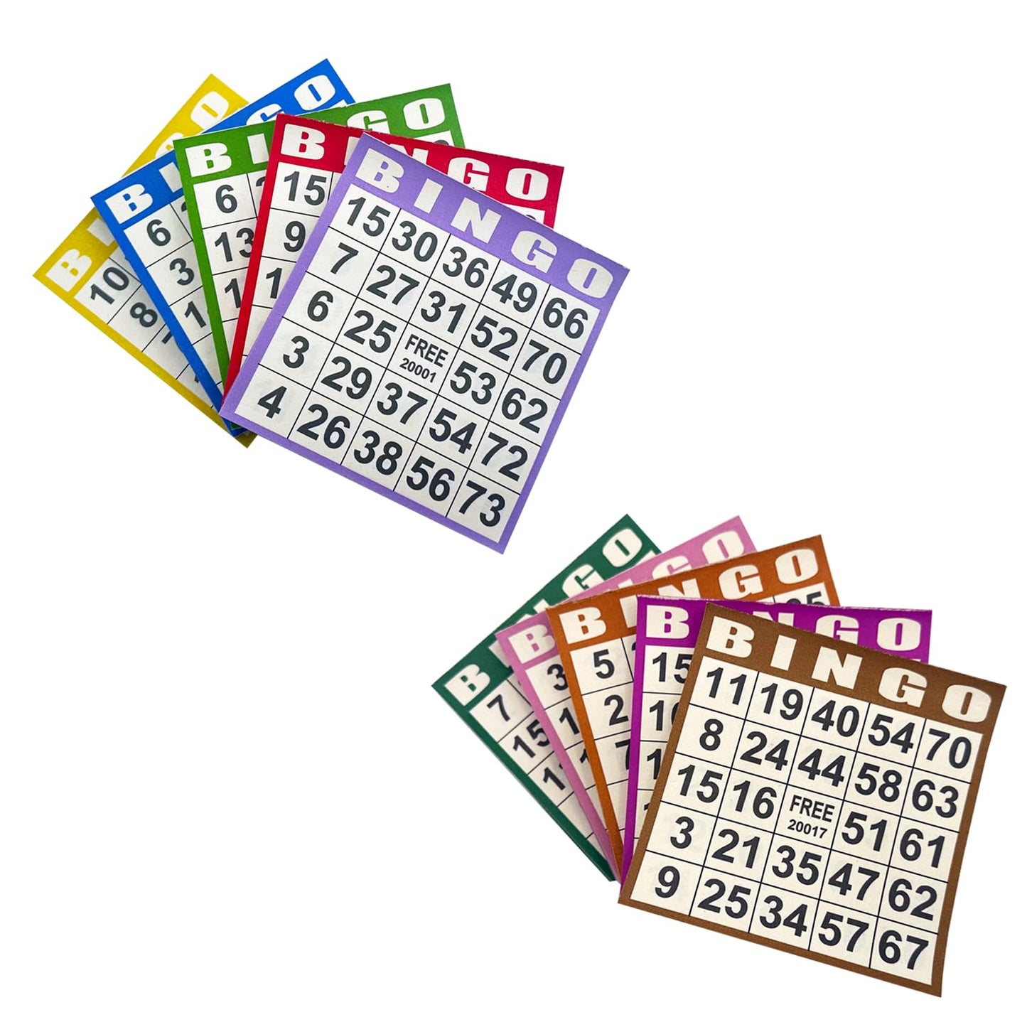 JUNWRROW Bingo Paper Game Cards - 1000 Sheets (100 Books of 10 Colors) - 4"x4" Disposable Cards- Ideal for Seniors, Family Game Night, Large Groups,Classroom Activities
