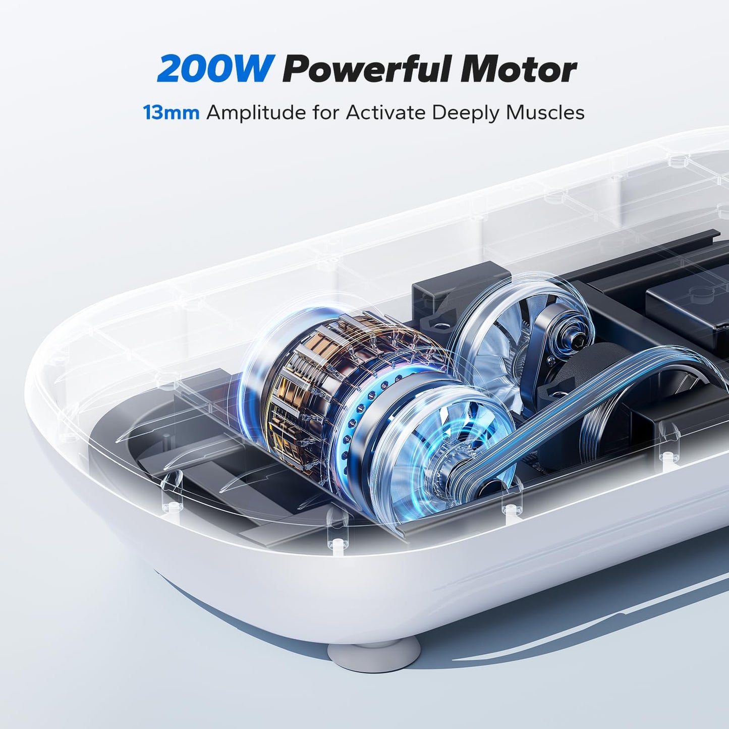 MERACH Vibration Plate Exercise Machine, Vibration Plate 440 Lbs Capacity, Bluetooth and Silicone Pedal, Stimulate Deep Fat, Vibration Plate for Lymphatic Drainage, Vibrating for Weight Loss (White)