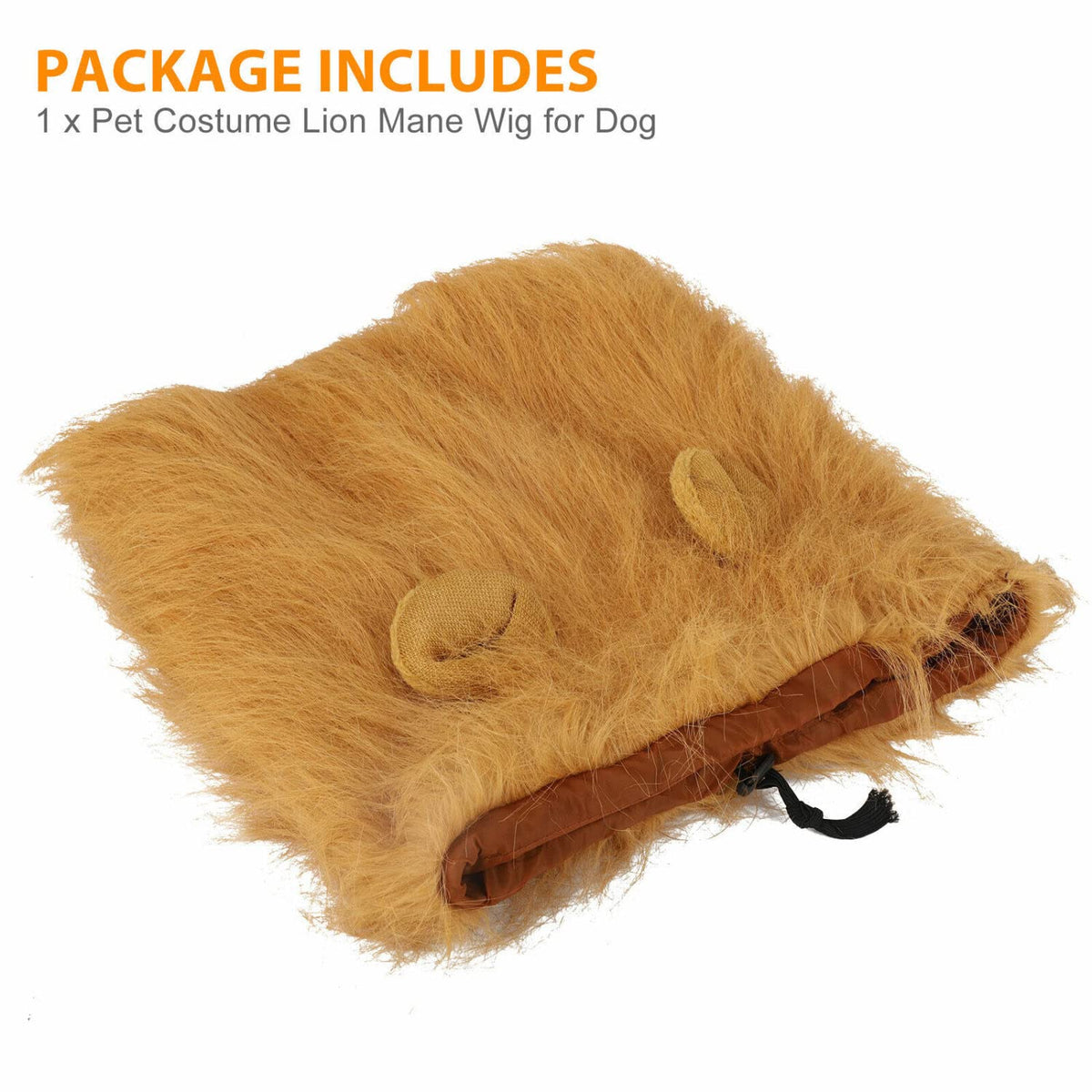 Lion Mane for Dog Costumes Realistic Funny Lion Wig for Medium Large Sized Dogs Halloween Pet Costume (Large, Light Brown)