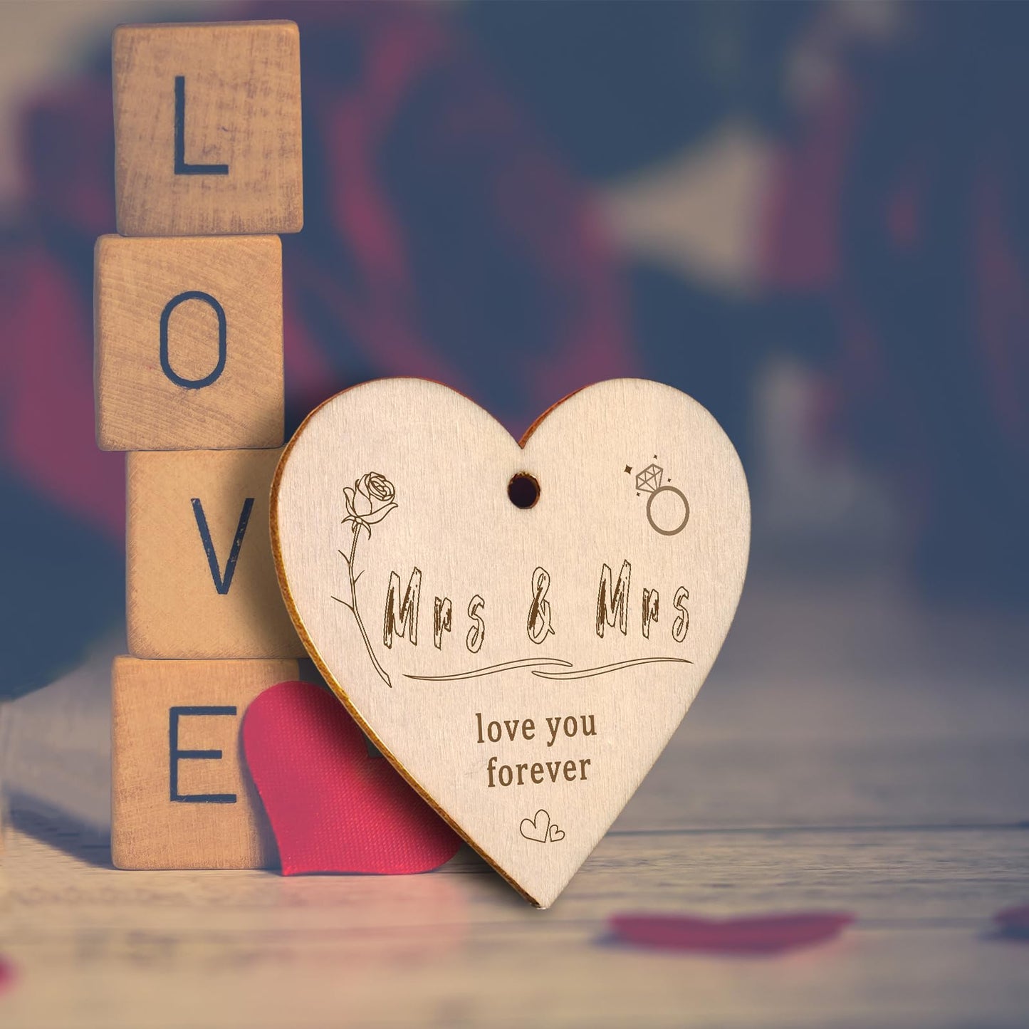 EYITUPC 4x6 Mrs & Mrs Picture Frame Wedding Bridal Shower Gifts, Lesbian Anniversary Engagement Wedding Gifts for Newlywed Couples (Display Two 4x6)