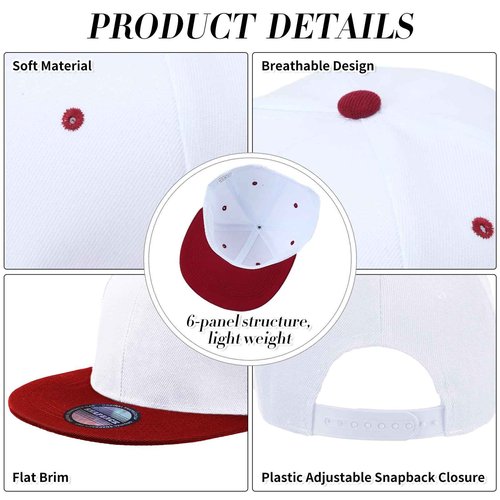 Hicarer 30 Pcs Hats for Men, Flat Cap Bulk Plain Flat Brim Baseball Caps(Plain Colors, Solid Style)