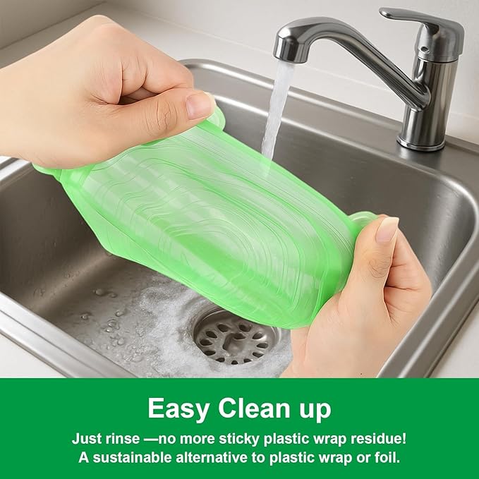 Silicone Stretch Lids – 6 Pack Reusable Food Covers,Flexible Silicone for Bowls, Containers, Fruits – Airtight & Leakproof Seal for Kitchen Storage(green)
