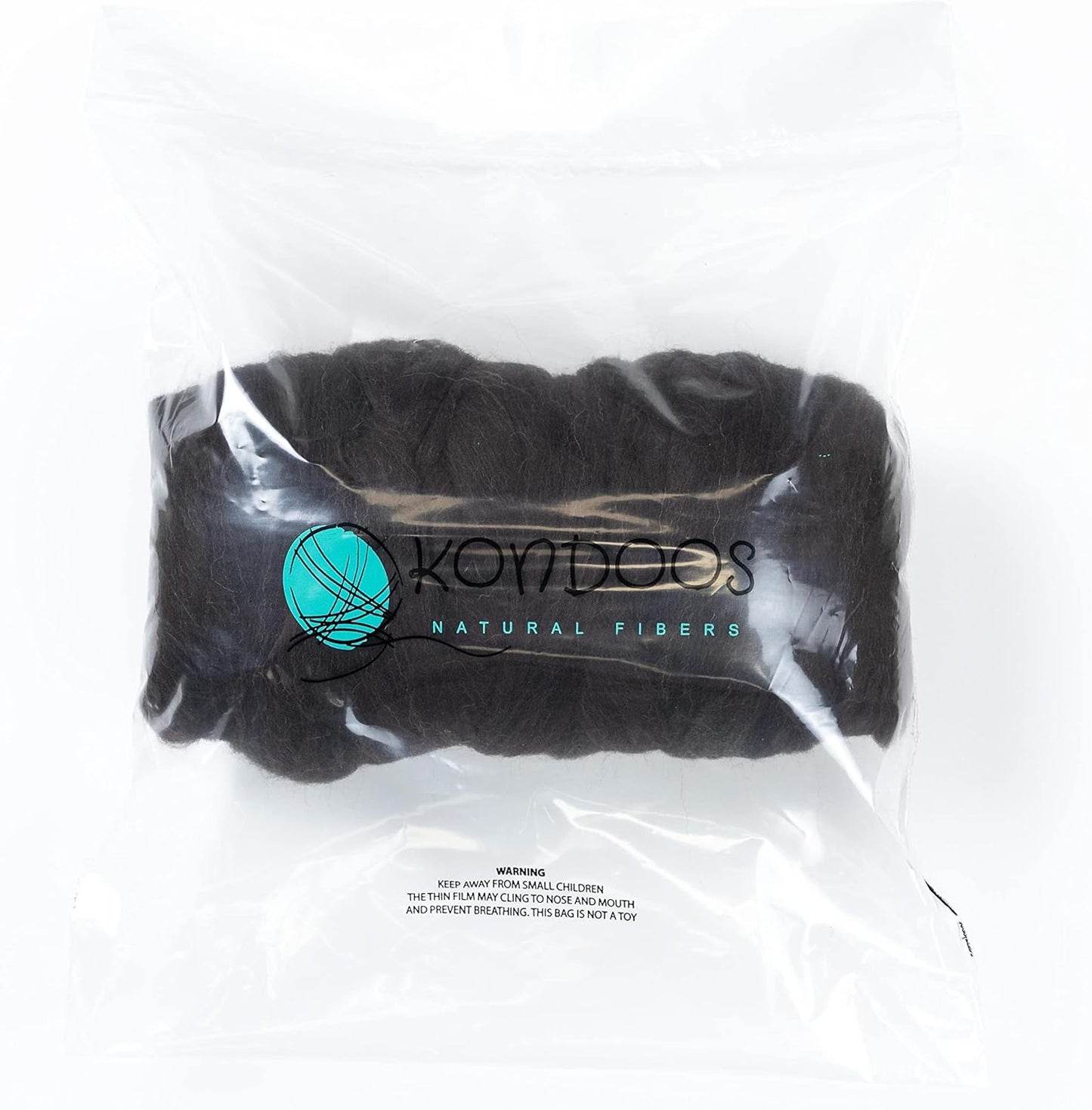 Natural Wool Bulk roving, 1 lb. Best Wool for Spinning, arm Knitting, Felting, Chunky Blankets and Tapestry. Natural Colors, un-Dyed. (Dark Chocolate, 1 lb)