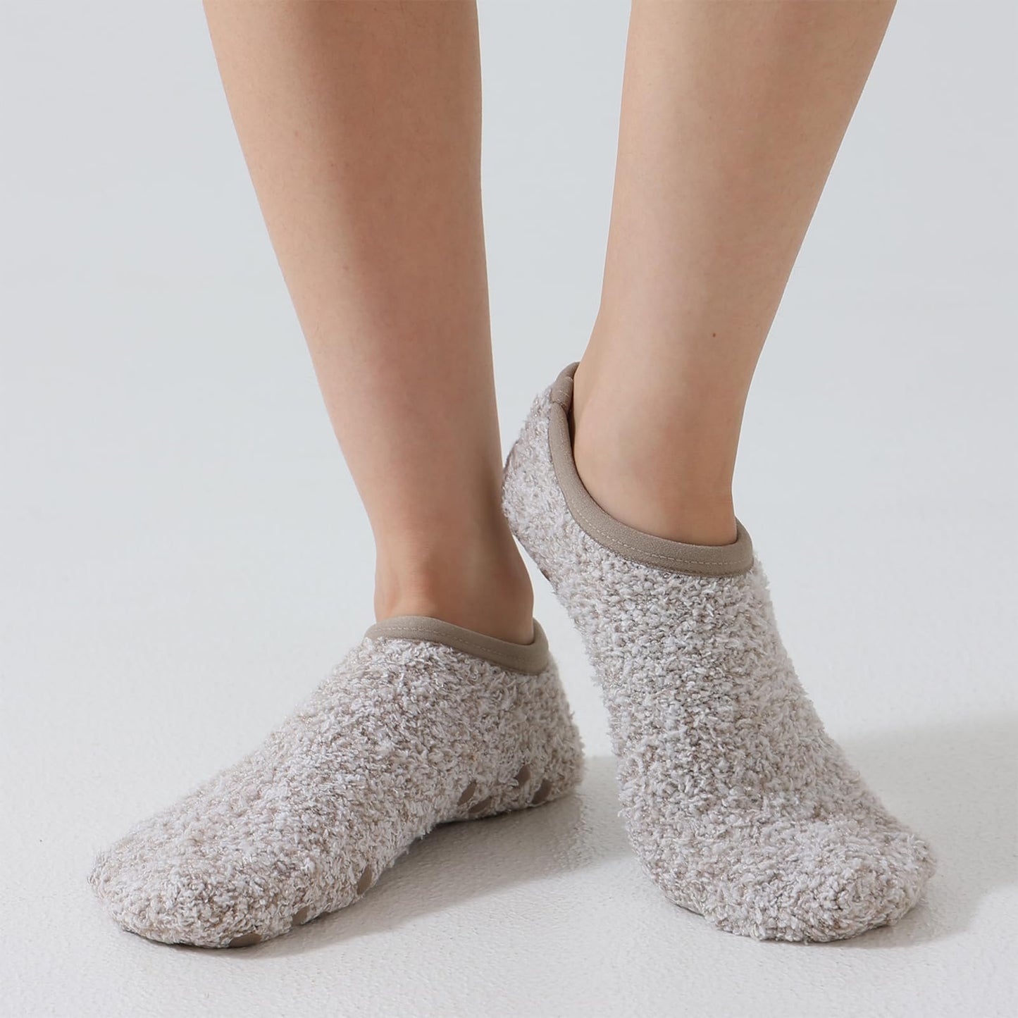 AmazingStone 3Pairs Cozy Winter Fuzzy Socks for Women With Grip Anti-Slip Fluffy Plush House Warm Ankle Socks