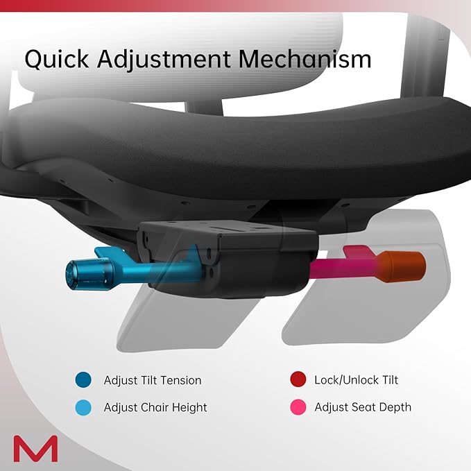 Motostuhl S3P-ST Ergonomic Office Chair High Back Home Office Desk Chair with footrest with VTS System & Adaptive Lumbar Support, TiltPro Headrest, 4D Armrest, 150°Tilt for Home Office Executive