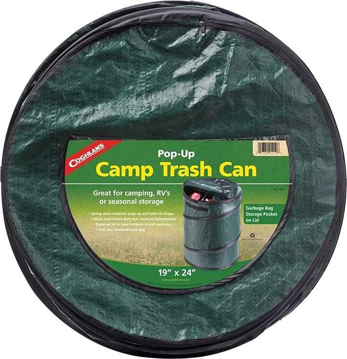 Coghlan's Pop-Up Lightweight Trash Can – Collapsible Waste Bin for Camping, RV, Outdoor Events, and Travel – Durable, Comp...