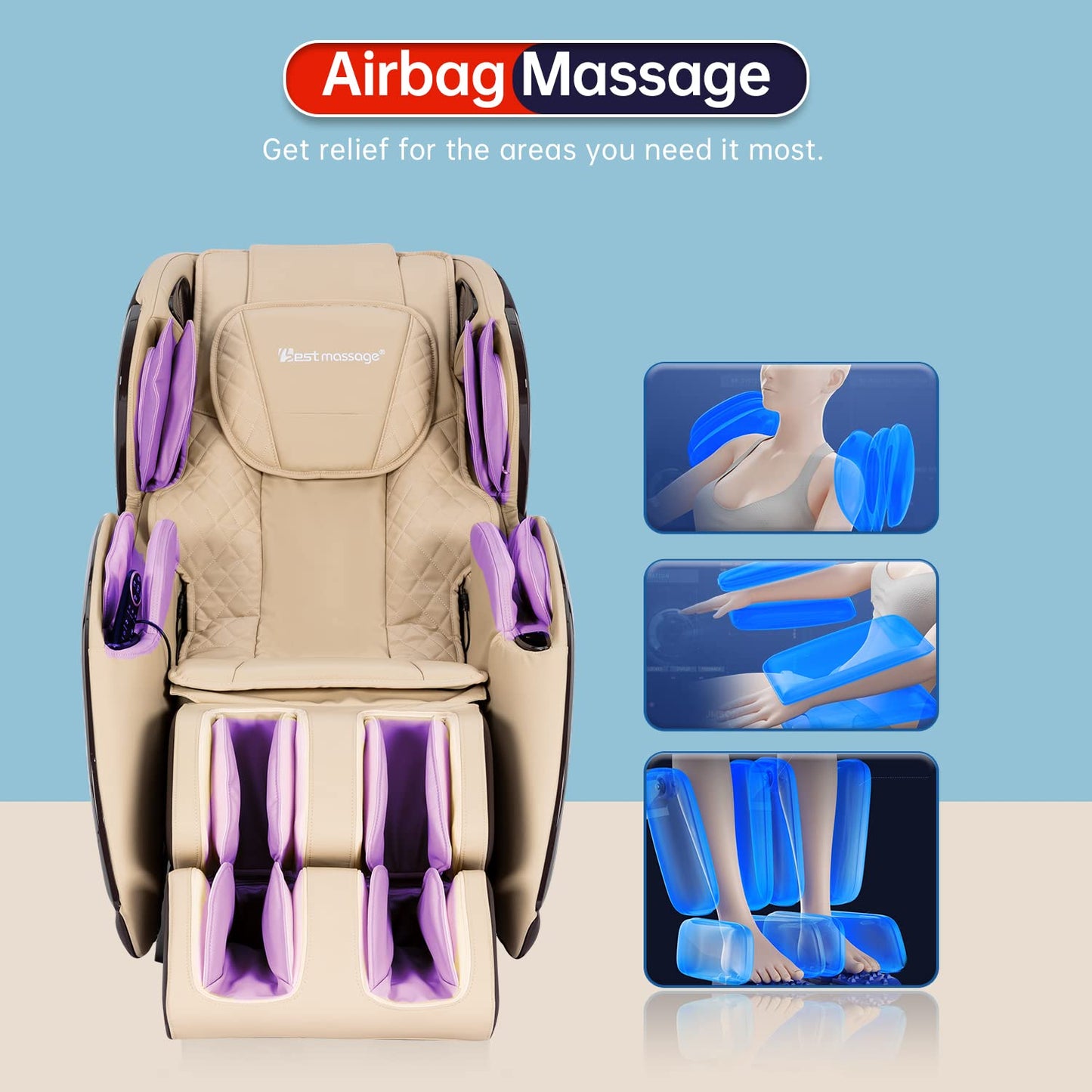 Massage Chair Full Body, SL-Track Electric Shiatsu Zero Gravity Massage Chair Recliner with Heating Back,Bluetooth,Foot Roller and Air Massage System Paint Baking Process for Home Office (Brown)
