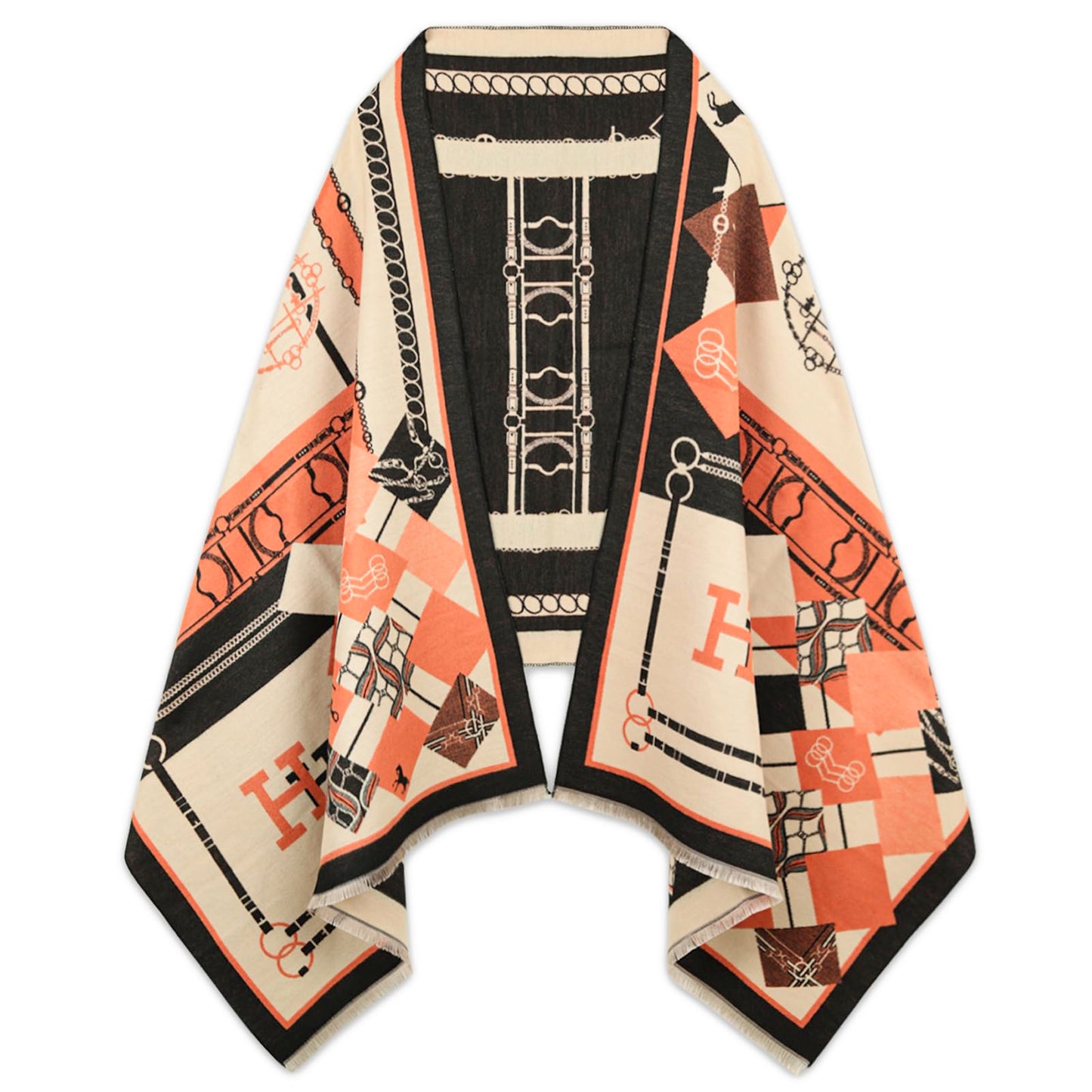 EXTREE Scarfs for Women Pashmina Silky Shawl Wrap for Evening Dressing Blanket Open Front Poncho Cape