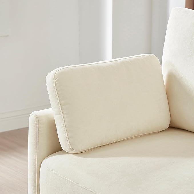 CHITA Modular Sectional Loveseat Sofa with Ottoman, Modern Cloud Couch for Living Room and Apartment, 2 Seat Extra Comfty Sofa, Removable Cover, 73.6 Inch Width, Cream