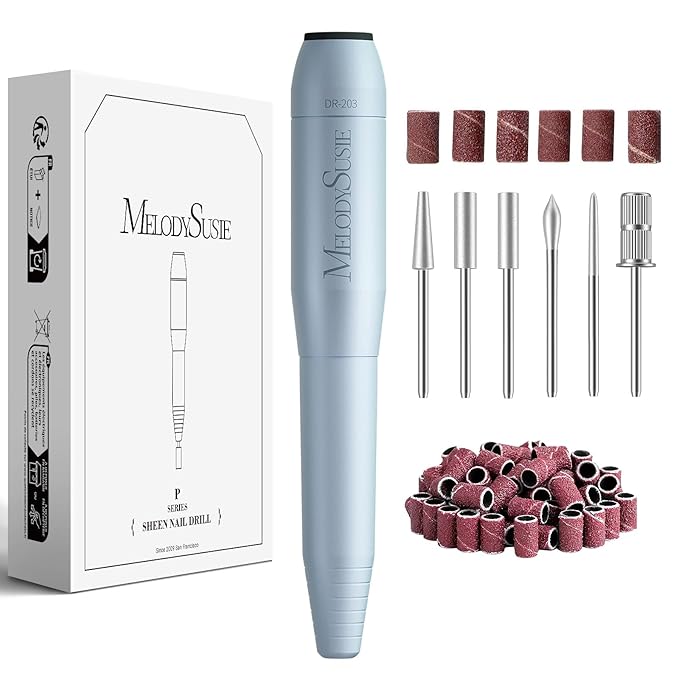 MelodySusie Pen-Shaped Portable USB Nail Drill, PC120I 20000RPM Electric Nail File with Compact Design for All Nail Care, ...