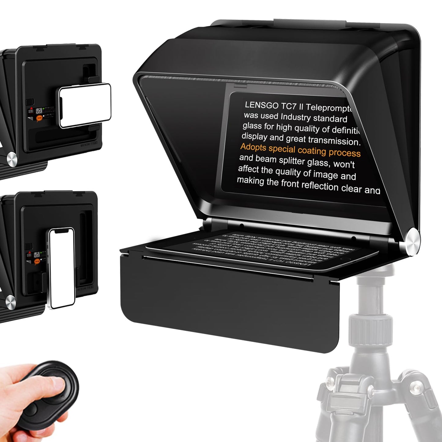 Lensgo Teleprompter For Phone Ipad Mini,7.9 Inch Mini Portable Prompter With Remote Control,App Compatible With Ios/Android For