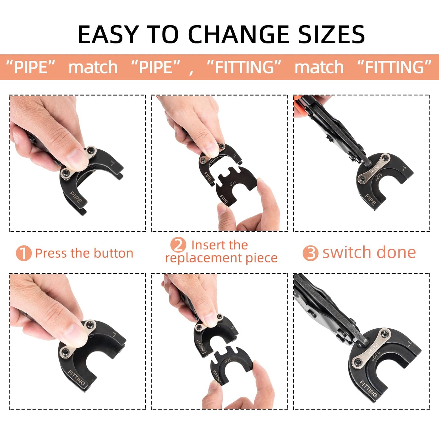 GIANNEER Push to Connect Removal Tool Disconnect Tongs for 1/2”, 3/4”, 1” Push Fitting Pex Removal Tool Improved Version