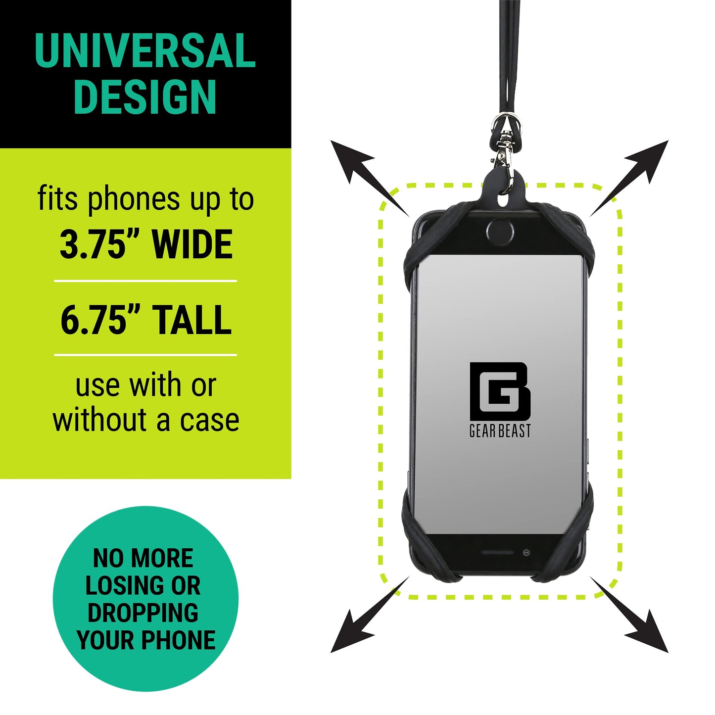 Universal Phone Lanyard Holder And Ring Grip, Silicone Cell Phone Lanyard Neck Strap And Phone Ring Holder Stand Compatible With