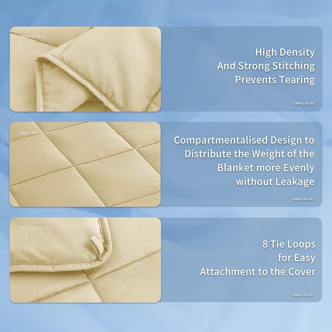 Topcee Weighted Blanket for Adults (20 lbs, 60" x 80") Queen Size Soft Cooling Heavy Blanket Sleeping, Apply to 190-210 lbs Body, Thick Breathable Blanket with Glass Bead, Easy Care