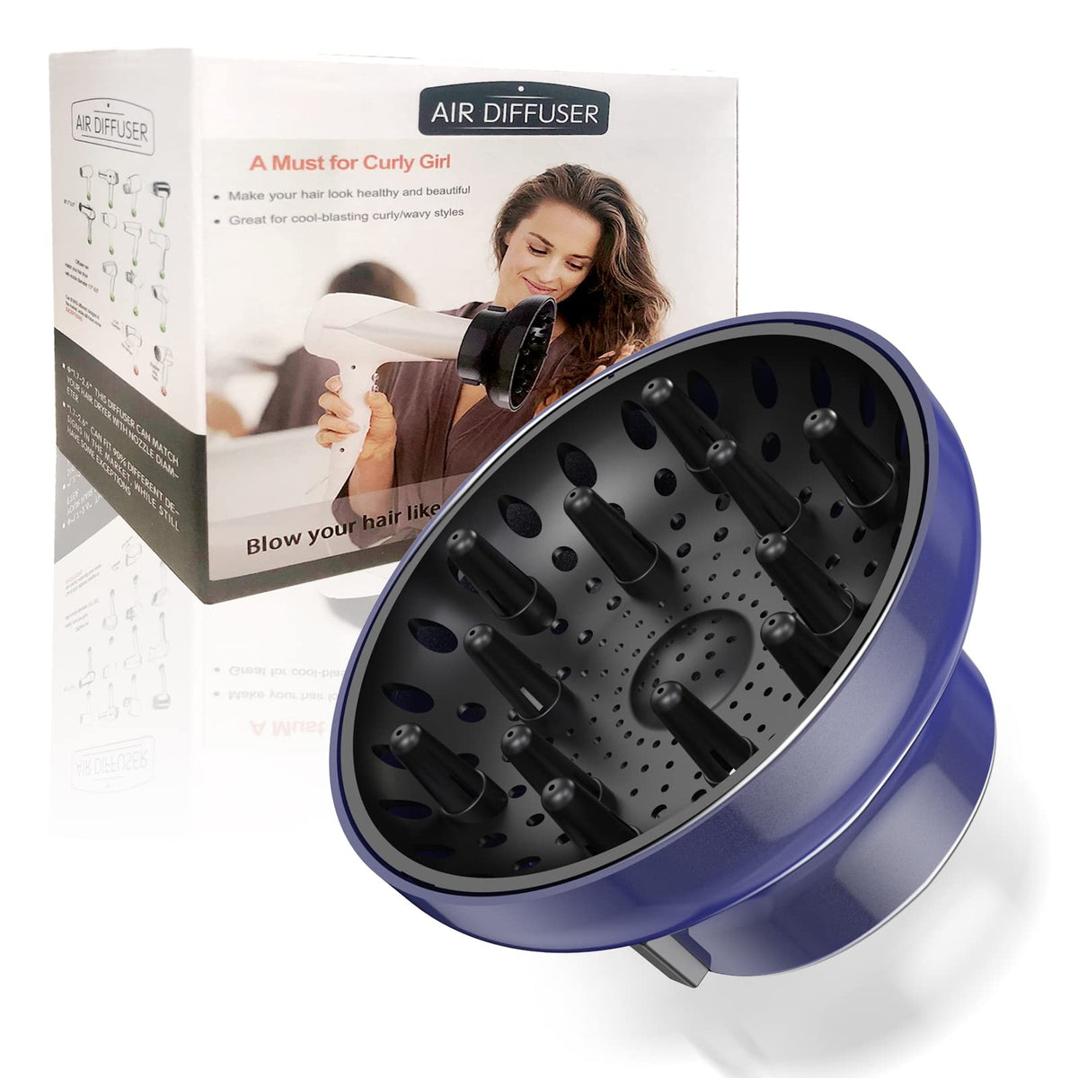 Hair Dryer Diffuser Attachment Universal Adjustable Professional Salon Tool for Curly Hair Fits Most Kinds of Blow Dryer Diamete