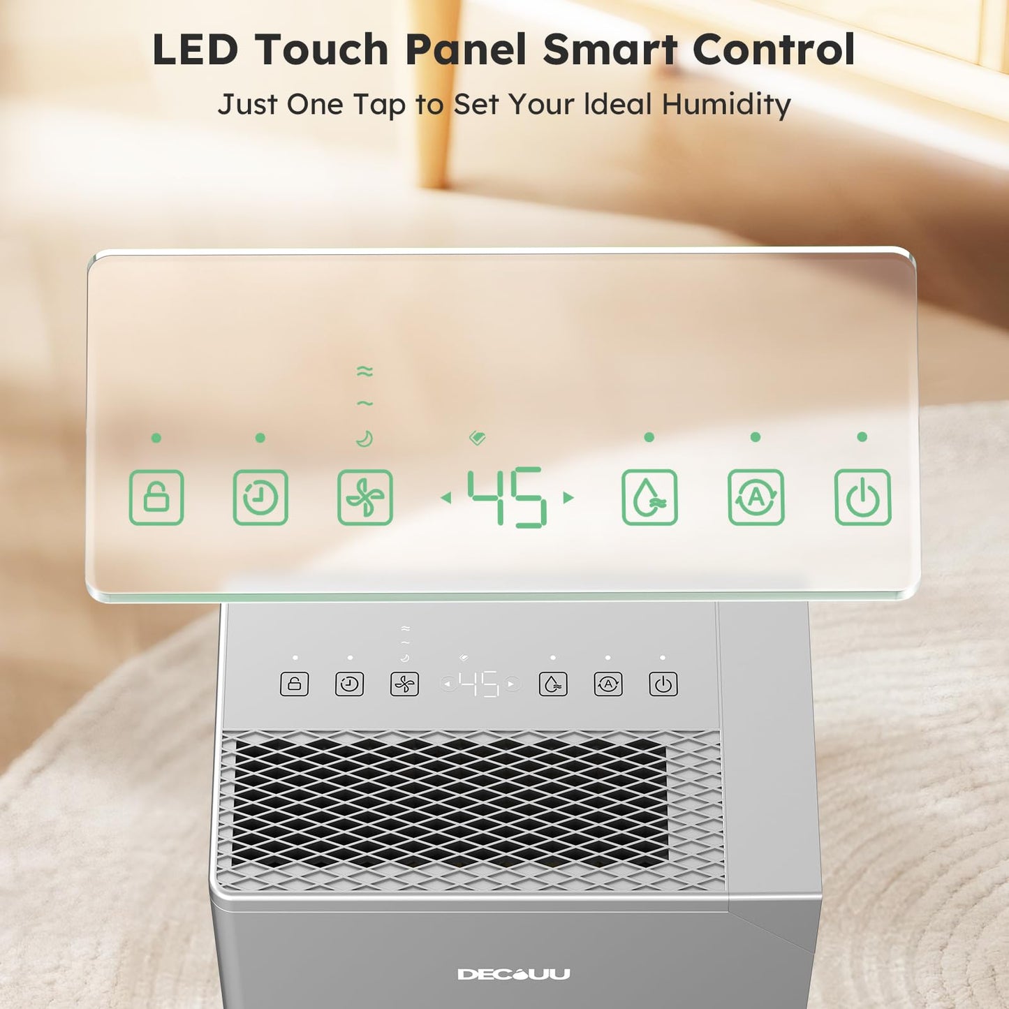 DECIUU 5000 Sq.Ft Energy Star Most Efficient 2024 Dehumidifier, Max 100 Pint Moisture Removal, Auto Defrost, Drain Hose, Smart Humidity Control for Basement, Home, Garage, Bathroom, Laundry Room