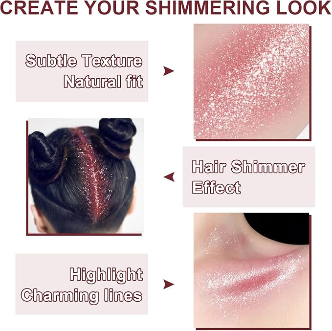 Hair and Body Glitter Spray, 1PC Sparkling Red Hair Glitter Extra Fine Face Shimmer Powder for Clothes, Festival Loose Sparkle Powder for Rave Clothes Nail Art Easter Halloween Crafts (Red)