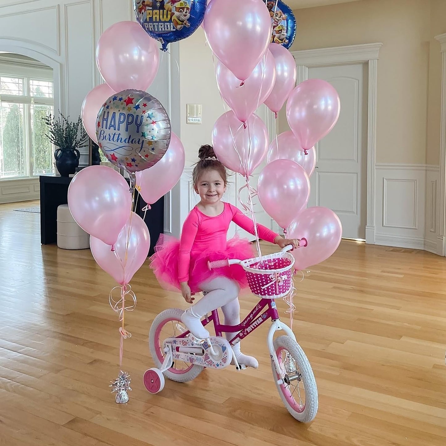 JOYSTAR 12 Inch Girls Bike Toddler Bike for 2 3 4 Years Old Girl 12" Kids Bikes for Ages 2-4 yr with Training Wheels and Basket Children's Bicycle in Fuchsia