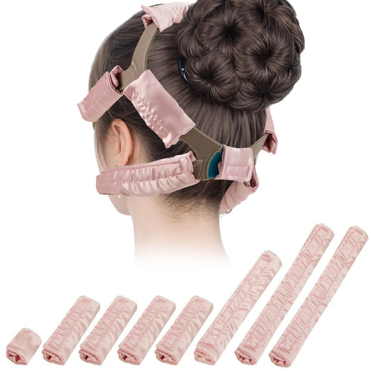 8 PCS Satin CPAP Strap Covers, Comfortable CPAP Mask Strap Covers, Silky CPAP Hair Protector to Fit Airfit f20 Headgear, Anti Wrinkle CPAP Mask Cushions for Reducing Red Marks (Pink)