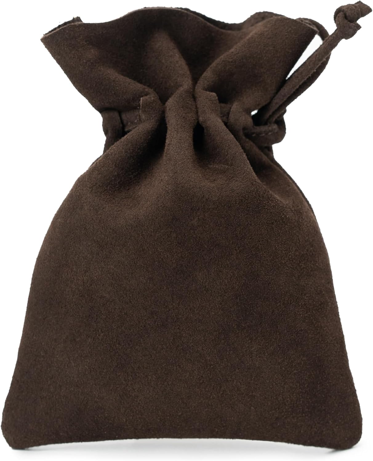 Medieval Drawstring Coin Pouch Bag, Leather Coin Pouch，Renaissance Drawstring Pouch Dice Bag, Small Coin Purse for Women/Men, Brown Swayze Suede