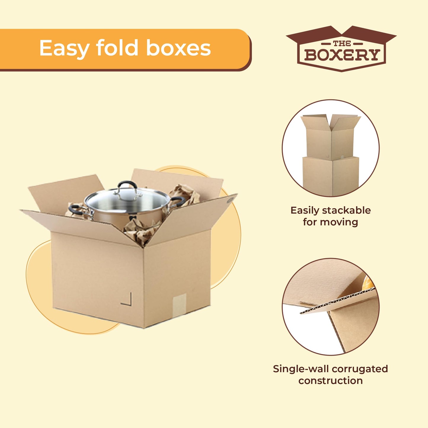 The Boxery Moving Boxes 10-Pack Small | 15x10x10 inch Brown/Kraft Corrugated Cardboard Packing, Moving & Storage for Business/Home – Durable - Eco-Friendly, Recyclable - Made in the USA