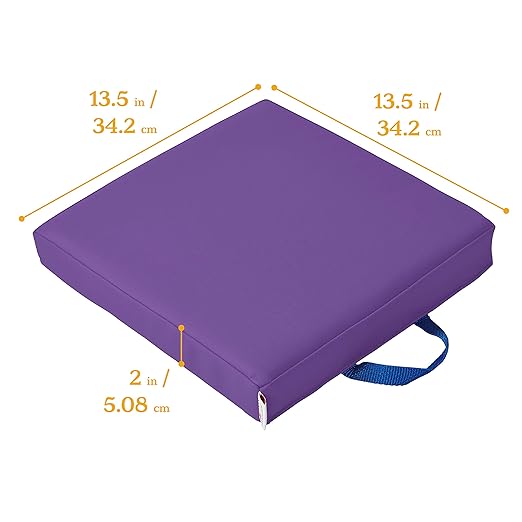 ECR4Kids SoftZone Floor Cushions, Square, Flexible Seating, Purple, 6-Piece