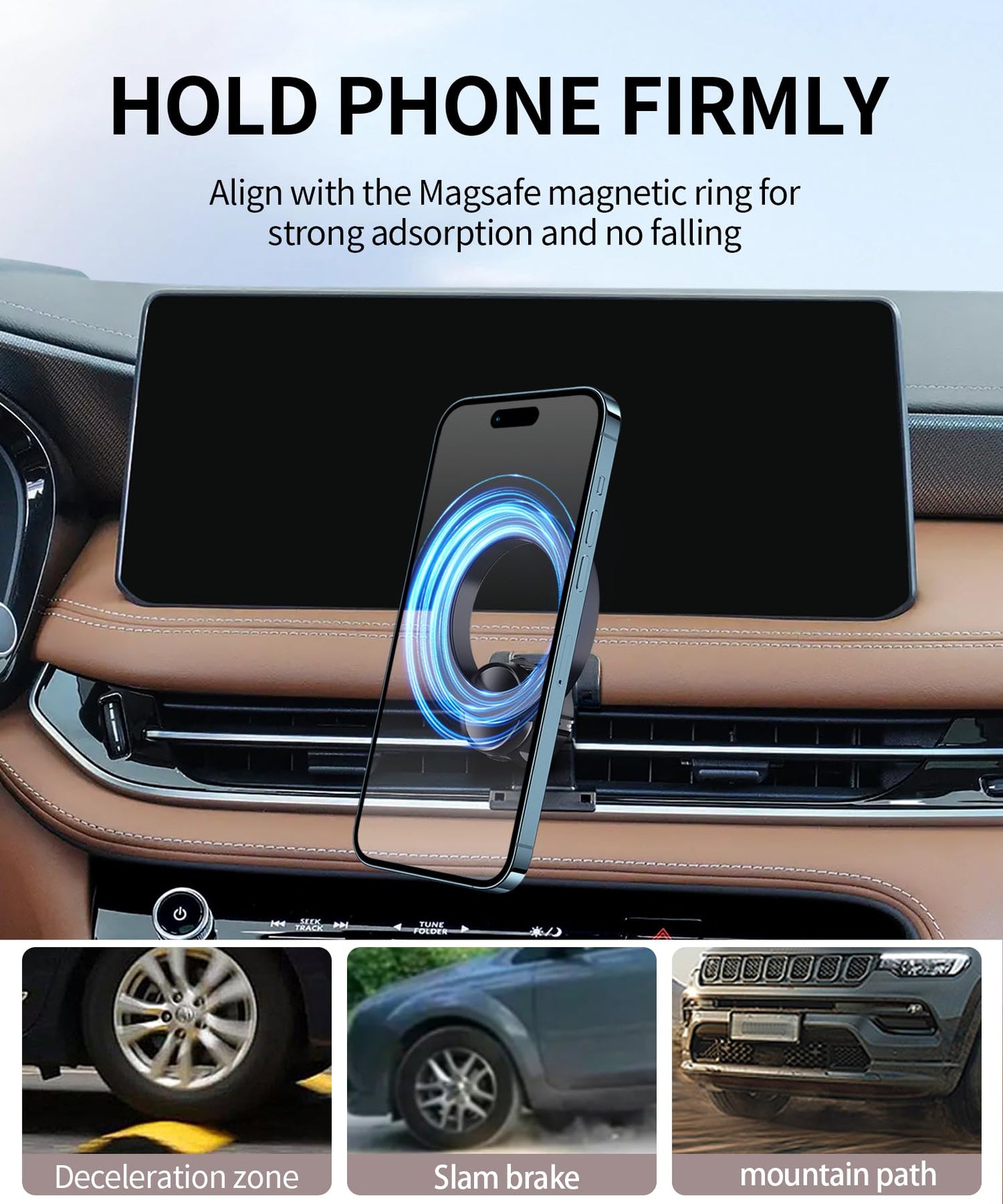 Maserweller Car Phone Holder For 2022-2026 Infiniti Qx60 Accessories, 360 Rotation Phone Mount Compatible With Magsafe, Cell Pho
