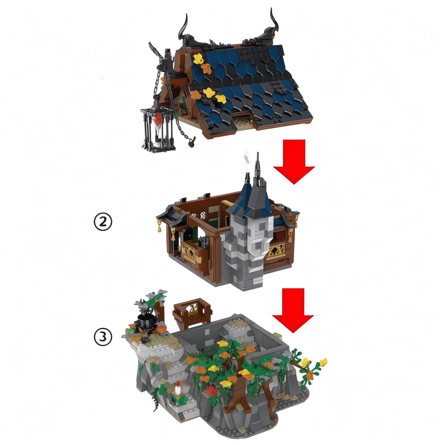 General Jim's The Witch House Modular Halloween Spooky City Building Block Set - 1964 Pieces