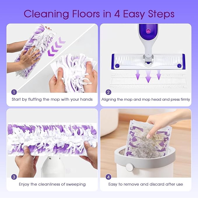 30 Pack Disposable Mop Pads Compatible with Swiffer PowerMop,Replacement for Swiffer Power Mop Refills, Super Absorbent & Scrubbing Power, Dry&Wet Use for Tiles Wooden Floors Cleaning (Lasts 1 Month)