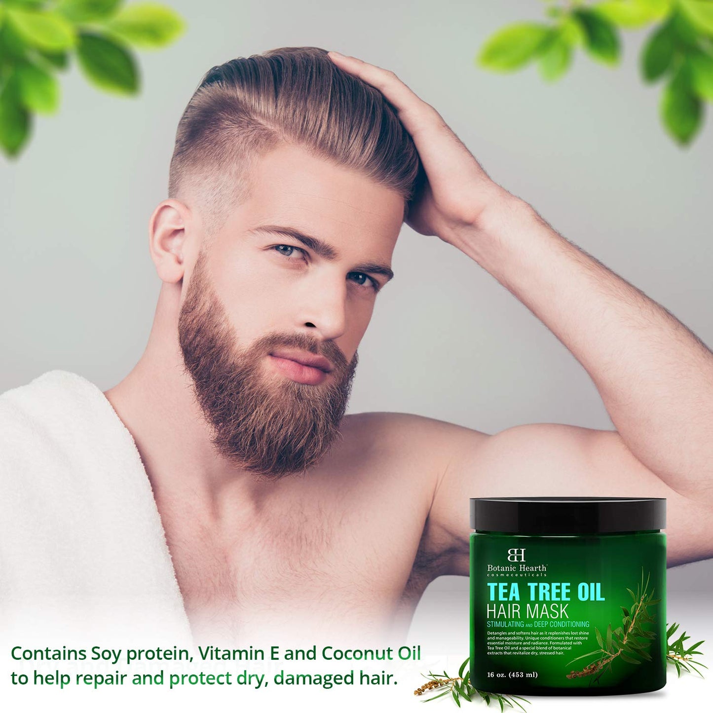Botanic Hearth Tea Tree Hair Mask & Deep Conditioner, Moisturizes & Protects Hair & Scalp | With Soy Protein, Vitamin E, Collage