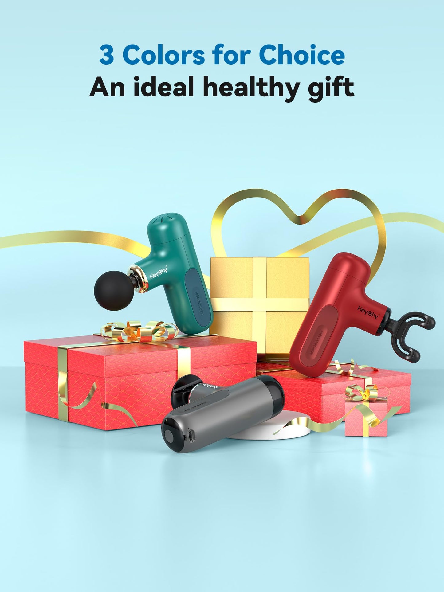 HEYCHY Super Mini Massage Gun, Percussion Deep Tissues Muscle Massager, Compact Sports Travel Massage Gun, Portable Handheld Massager for Office Gifts for Her, Home, Athletes
