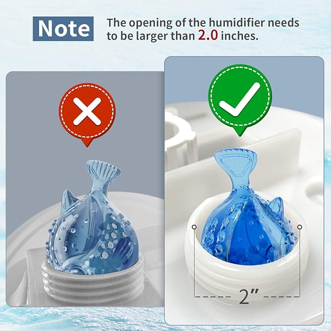 Humidifier Cleaning Fish: 12 Packs Humidifier Tank Cleaner Ball Compatible with Most Humidifiers, Purifier Water, Prevents Hard Water Build-Up, Filters Mineral Deposits, Remove Odor
