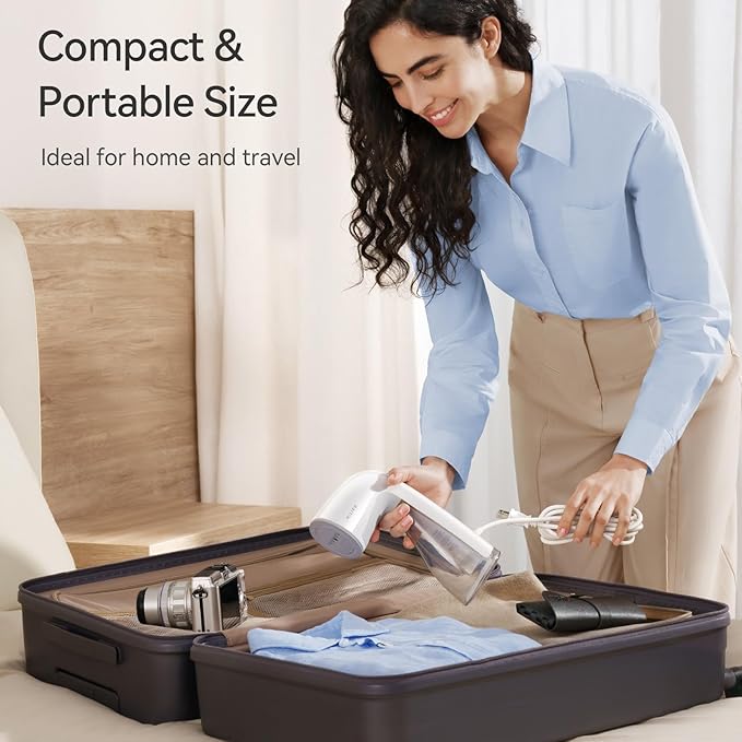 HiLIFE Upgraded Steamer for Clothes, Handheld Portable Design, 1100W Powerful Steam, 300ml Larger Tank & No Leak Tech, 30S Fast Heat-up, Quick Wrinkle Remover, Compact Size for Travel, ONLY 120V