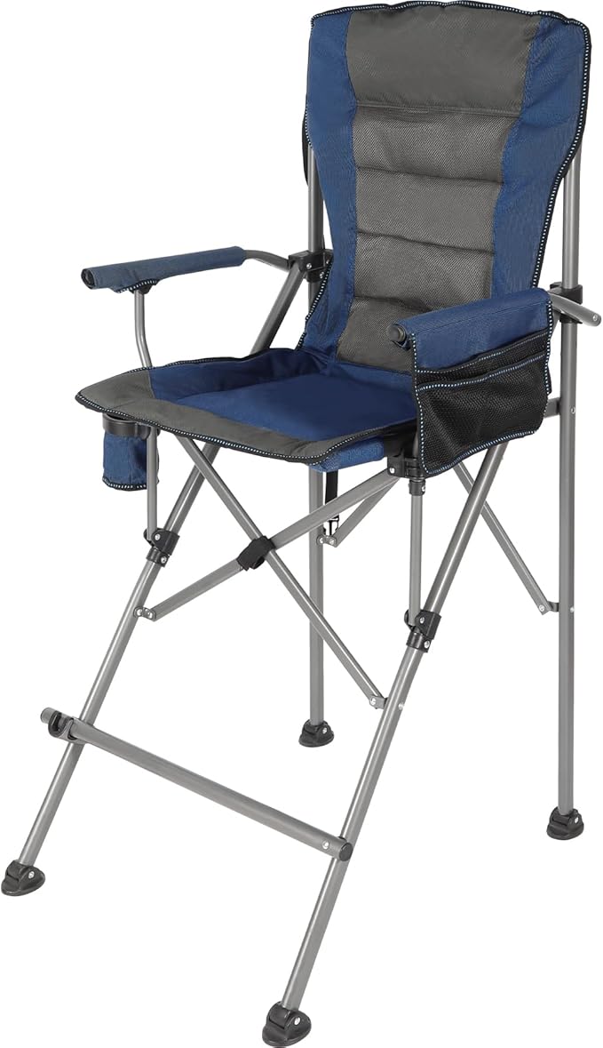 Stonehomy Extra Tall Folding Chairs for Adults 330lbs, Portable Bar Height Foldable Director Chairs for Camping Outside, C...