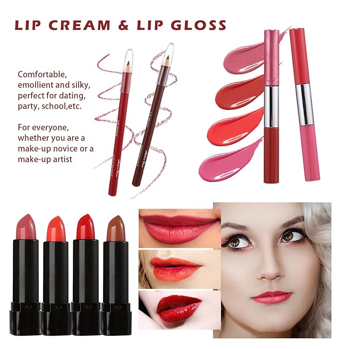 All in One Makeup Kit for Teens, 106 Pcs Professional Makeup Kit for Women Full Kit, Include Eyeshadow Palette, Lipstick Set, Concealer, Foundation, Lipgloss, Makeup Brush(Silver)