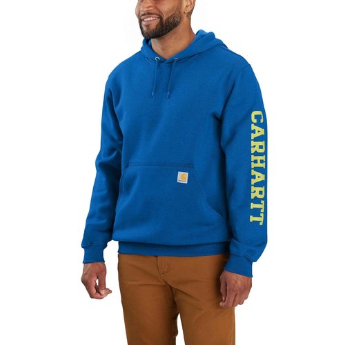 Carhartt Men's Rain Defender® Loose Fit Midweight 1889 Graphic Sweatshirt, Beacon Blue Heather, Medium