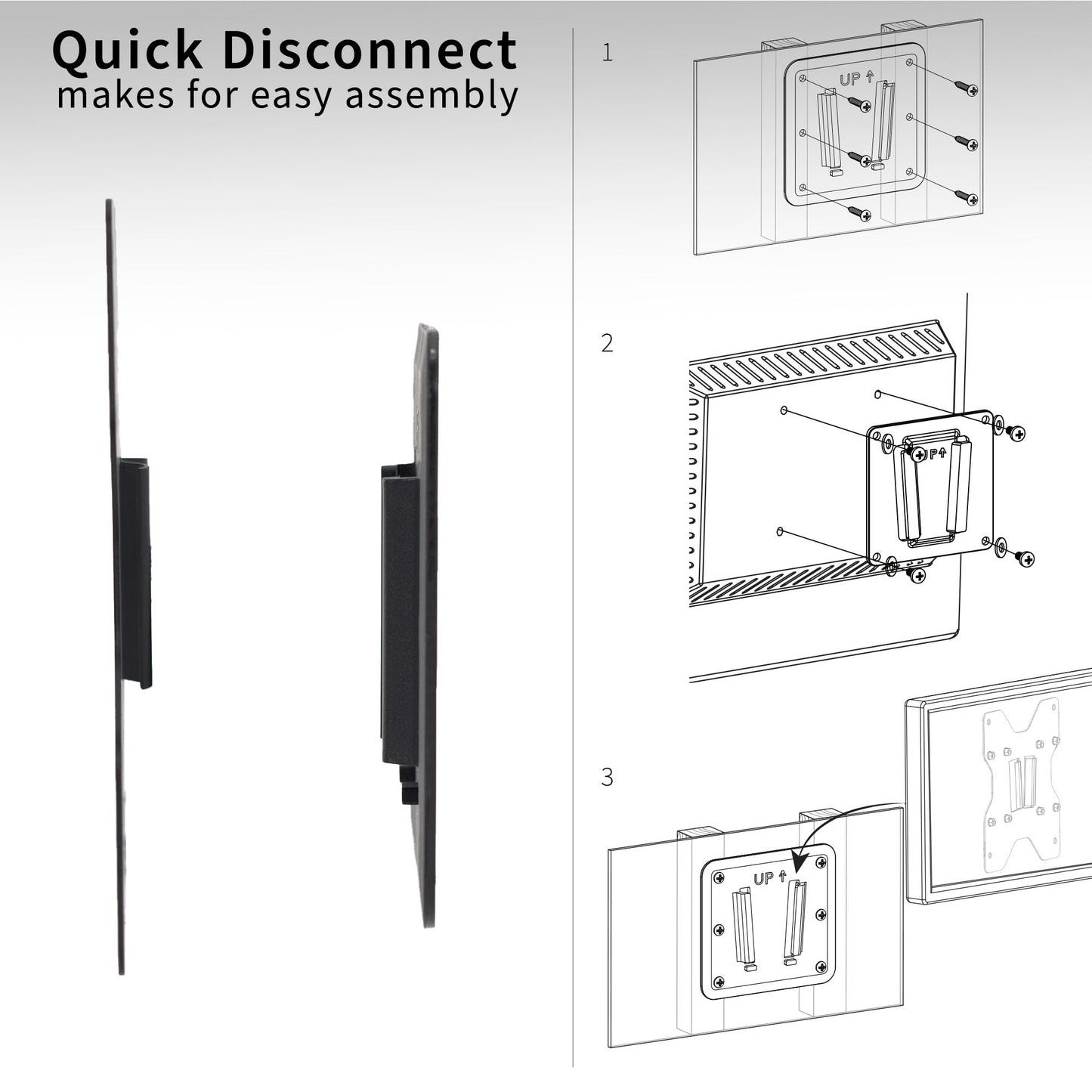 Vivo Rv Large Tv Mount, Max Vesa 400X400, Holds Up To 44 Lbs, Plastic Polymer Wall Plate For Camping, Food Truck, Movie Night, B