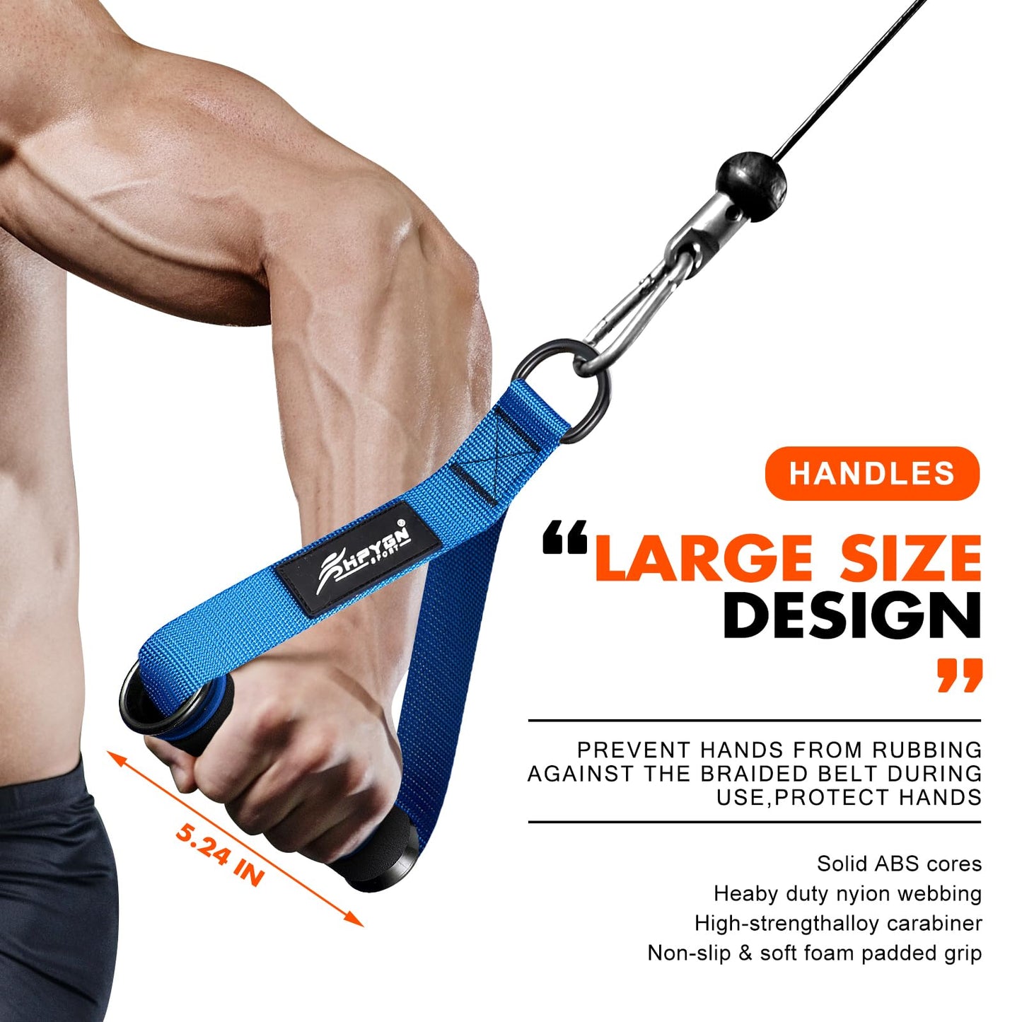 HPYGN Cable Machine Handles, Replacement Fitness Equipment for Pilates,Yoga, Strength Trainer, Pull Down Workout Accessories, Exercise Handle for Pulldowns, Chest flys, Shoulder Exercises, tricep Workouts