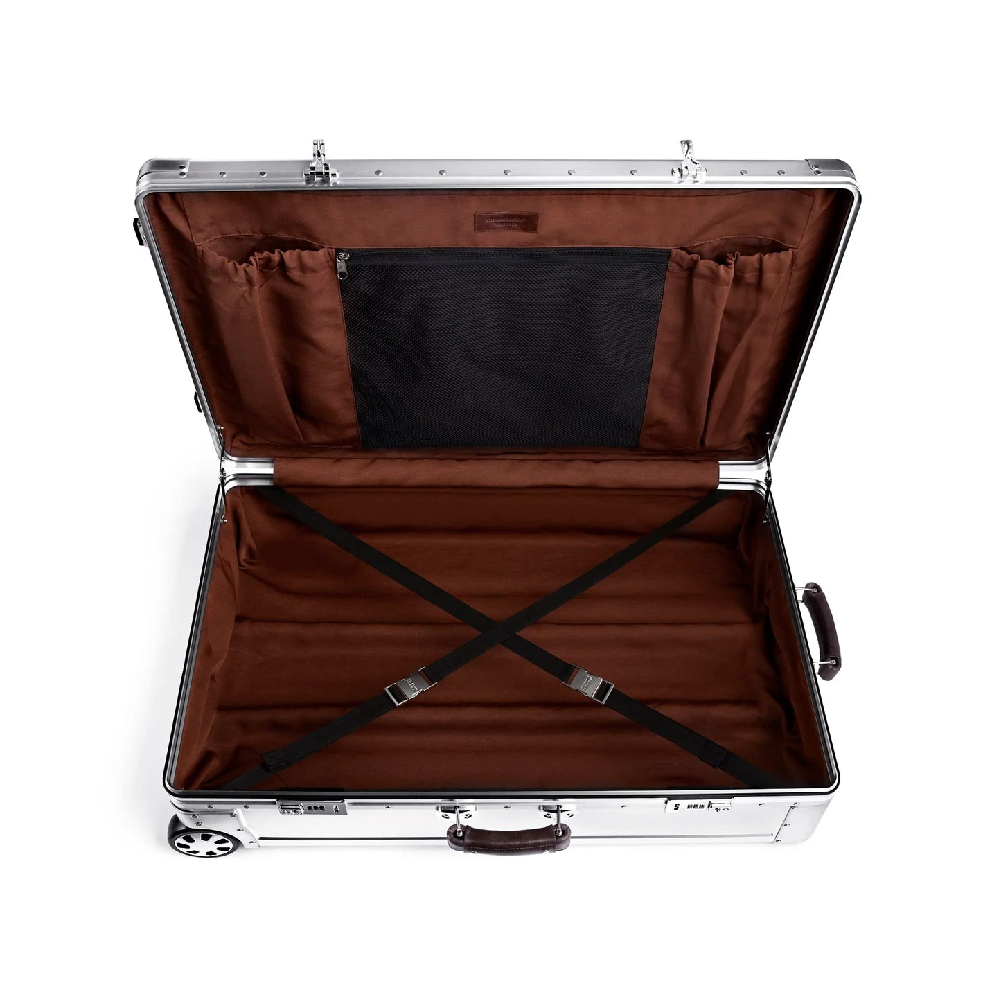 Sterling Pacific - 80L Check In Travel Case – Full Aluminum Luggage, Italian Leather Handles