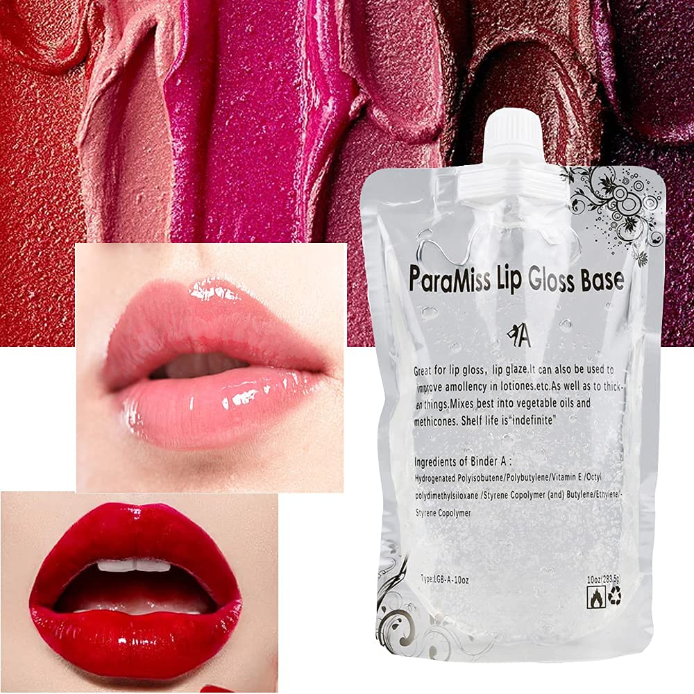PARAMISS Lip Gloss Base 10 Ounce (350 ML) Clear Lip Gloss Non-Stick Moisturizing Versagel lip gloss base DIY Handmade Lip Gloss