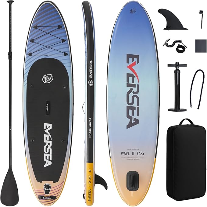 EVERSEA Inflatable Stand-Up Paddle Boards – Available 32"/33"/34" Widths Inflatable Paddle Board with SUP Accessories, Cam...