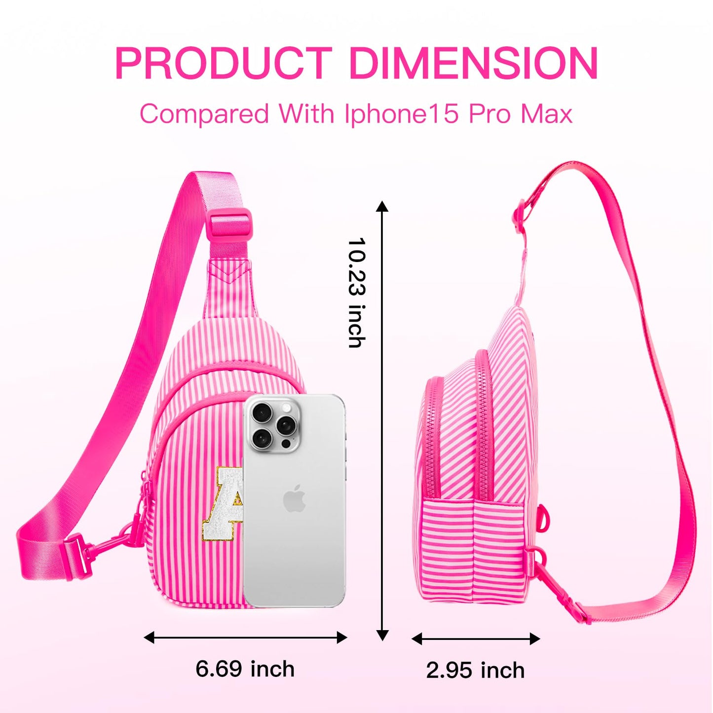 Viverte Gifts for 8 9 10 11 12 13 14 Year Old Girls Sling Bag Crossbody Bags Fanny Pack for Teen Girls Personalized Gifts for Women (Rose Red-A)