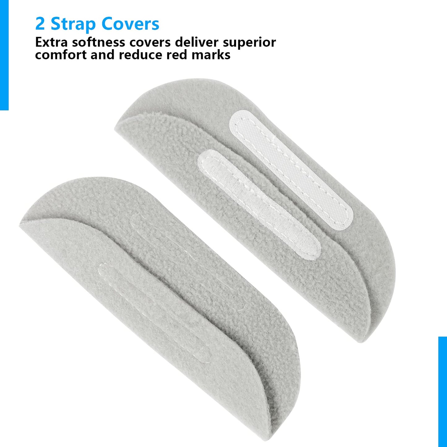 Upgraded 2 Packs Airfit F20 Headgear Strap CPAP/BiLevel Headgear Straps Replacement with 2 Strap Covers and 4 Clips for AirFit F20 AirTouch F20 Size Medium (Gray // Black)